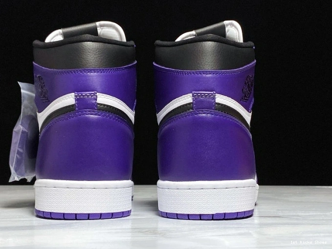 1st Kicks Shoes 1 jordan Comfortable 1246 purple white court 555088- aj1 air 1110